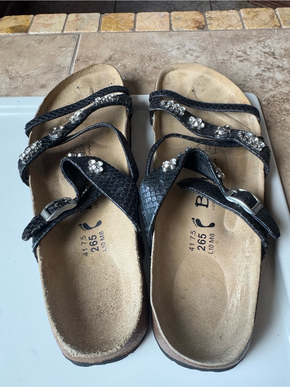 Betula Black Reptile-Texture Adjustable Sandal - Licensed by Birkenstock - Picture 7 of 11